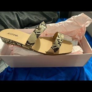 JustFab Snake Print sandals